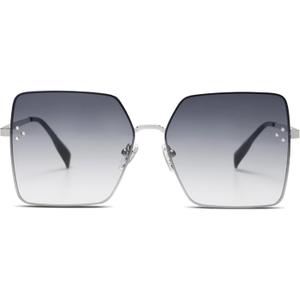 SOJOS Trendy Square Sunglasses Womens Big Oversized Designer Style UV Protection Sunnies Shades Lunettes de Soleil SJ1170 (Silver)