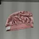 22 Momme 100% Real Mulberry Silk Bonnet for Sleeping Women, Large Hair Care Bonnet for Long Curly Hair, Double Layer Silk Wrap with Soft Elastic Band, Non-Slip Sleep Cap, Pink