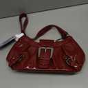 WantGor Women's Shoulder Bag, Clutch Tote Bags Top Handle Purse Zipper Handbag Buckle Punk Purses Trendy Underarm Bag (Burgundy)