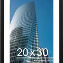 PEALSN 20x30 Poster Frame, Display Pictures 18 x 24 with Mat or 20 x 30 Without Mat for Wall Mounting Display, Picture Frames, Black