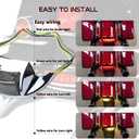 Rear Smoked Fender Tip Lights Red LED Turn Signals Compatible with Harley FLHP Touring Road King FLHR Electra Glide Classic Ultra Limited FLHTK FLHTP FLTRU Road Glide Ultra