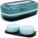 Solid Shampoo Bar Holder, Large Bar Soap Holder, Travel Soap Container, Soap Box with Draining Layer, Soap Case for Bathroom, Traveling, Gym, Camping (Blue Style-1-Large)