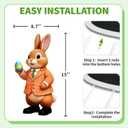 Easter Decorations Outdoor, 9pcs Realistic Bunny Decorations with Colorful Easter Elements, Outdoor Indoor Spring & Easter Party Decor