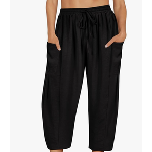 CARCOS Plus Size Pants Womens Summer Palazzo Harem Pants Drawstring Lantern Beach Pant Ankle Vacation Pant with Pocket, Size M CARCOS Plus Size Pants Womens Summer Palazzo Harem Pants Drawstring Lantern Beach Pant Ankle Vacation Pant with Pocket, Size M