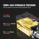 VEVOR 8 Quart Hydraulic Power Unit, Double Acting Dump Trailer Pump, 0.91 GPM Flow Rate, 3200 PSI Max Relief Pressure, DC 12V Hydraulic Pump for Dump Trailer Car Lifting