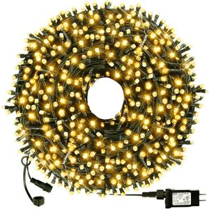 OUTYLTS Christmas String Lights End-to-End Plug 8 Modes 108FT 300 LED IP55 Outdoor Waterproof UL Certificated Indoor Fairy Lights Garden Patio Wedding Christmas Trees Parties Decoration Warm White