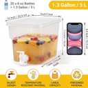 BEWBBAT 4 Pack 1.3 Gallon Drink Dispenser with Spigot for Fridge, Leakproof Plastic Water Container Fridge Beverage Dispenser Ice Juice Dispenser with Spigot for Home Party Restaurant Bar Buffet