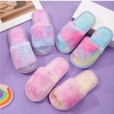 Fluffy Slippers for Kids Girls Furry Slides Open Toe Home Indoor Shoes 28-29