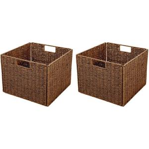Trademark Innovations Foldable Storage Basket with Iron Wire Frame (Set of 2)