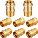 8 Pcs Press Fittings 3/4-inch Press x3/4-inch Brass Press-to-male Thread Plumbing Adapter Mip Npt Adapter Fittings for Residential Commercial Piping