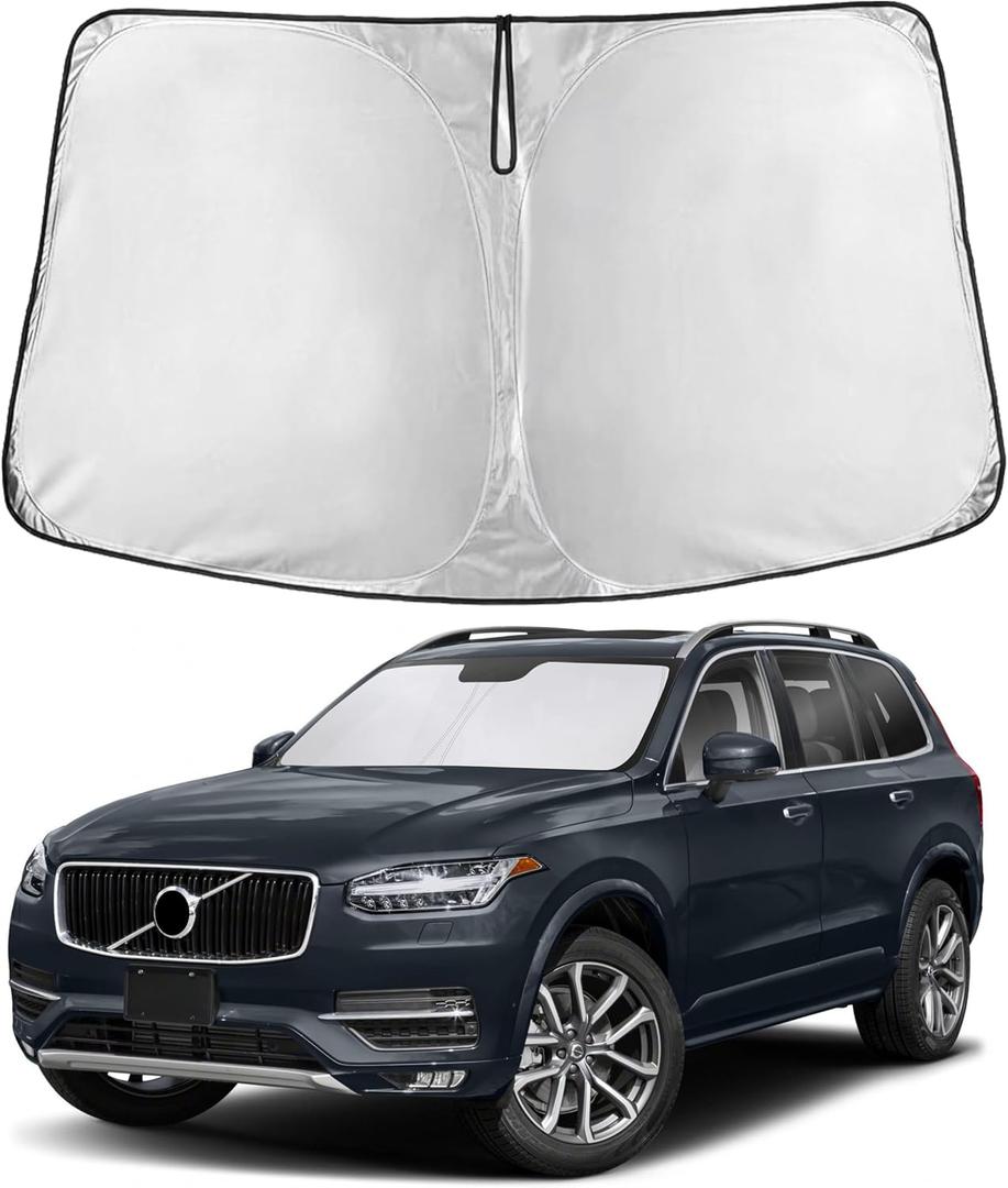 EcoNour Windshield Sunshade Compatible for Volvo XC90 2016-2024 2025 2026, Sun Visor for Front Windshield & Window Sun Shade Cover, UV Heat Blocker & Protector, Car Accessories