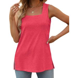 XIEERDUO Summer Tank Tops for Women Square Neck Loose Fit Casual Fashion Flowy Sleeveless XXL