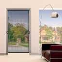 MAGZO Hanging Screen Door, Fits Door Size 36" x 80" (Curtain Size 38'' x 81''), Upgraded Fiberglass Mesh with Tension Rod&Hook&Loop (One Piece Can be Installed in 2 Ways), Weighted Bottom, Grey
