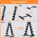 TomCare 6-Tier|5-Tier|4-Tier Dumbbell Rack Stand Only, Weight Rack for Home Gym Storage Stand for Weights Metal A-Frame Strength Training Dumbbell Holder with Handle (Dumbells not Included)