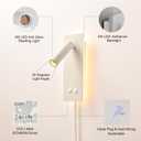 Bedside Ambient LED Reading Lamp - Wall/Headboard Mounted, Easy to Install, Black (White)