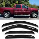 Tape on Side Window Deflectors Rain Guards Vent Sun Shades Window Visors for 2007-2013 Chevy Silverado/GMC Sierra 1500 2500HD 3500HD Crew Cab, 07-14 Yukon XL/Suburban/Avalanche, Wind Deflector 94515