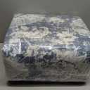 jinchan Fiora Washable Area Rug 8x10 for Living Room Soft Faux Wool Ultra-Thin Stain Resistant Non-Slip Distressed Vintage Floral Large Carpet for Bedroom, Home Office, Nursery(Dark Blue, 8'x10')