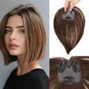 Mekylio Hair Toppers for Women with Thinning Hair Extensions 360° 3D Toppers Hair Pieces for Women Clip Ins Fake Bangs Hair Pieces Perfect Solution for Stylish Upgrade (light brown)