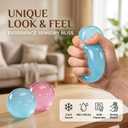 Coconut Oil Squishy, Coconut Oil Stress Ball Super Soft, Handmade Slow Rising Fidget Squeeze Toy for Stress Relief, Squeeze the Stress Away (Blue+Pink)