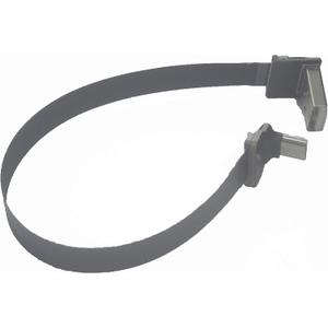 Soft Flat Slim Thin Ribbon Micro USB Male 90 Degree Angled to Standard USB A Male 90 Degree Angled for sync and Charging Black (20CM Micro USB 1 to Standard USB A UP)