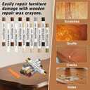Wood Filler Sticks,12colors Wood Wax Crayons for Repairing Scratches, Scuffs, Cracks, and Nail Holes on Wood Furniture, Floors, Cabinets, Tables, and Doors
