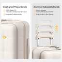 MGB Hard Shell Carry on Luggage with Front Compartment, 20 Inch, Cream