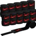 Jenaai 10 Pairs Elastic 180 Inch Boxing Hand Wraps Bulk Martial Arts Hand Wrap Wrist Wraps for Men Women Kickboxing MMA Muay Thai Boxing Wrist Protection (Black)