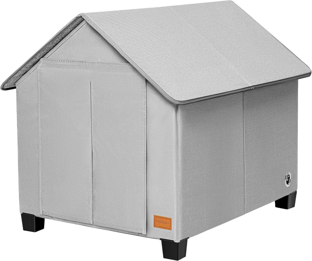 Insulated Dog House Outdoor with Warm Mat and Elevated Feet,Weatherproof Dog Bed House for Medium Size Dog and Multiple Large Cat,Max Pets Size 23.6 X 16.9 Inches