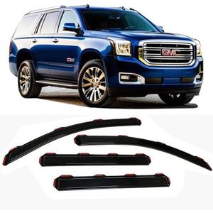 in-Channel Window Visors Rain Guards Compatible with Chevrolet Chevy Tahoe GMC Yukon 2016-2020 Side Window Deflectors Vent Visor Sun Shade Car Truck Accessories 4pc Smoke Tinted