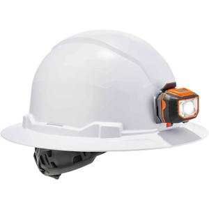 Ergodyne - 60152 Hard Hat with Light, Full Brim, Ratchet Suspension, Class E, Skullerz 8971LED,White
