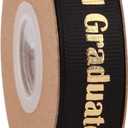 40 Yards Graduation Ribbon Congrats Grad 5/8 Inch Black and Gold Grosgrain Ribbon Use for Gift Wrapping,Graduation Party Decoration (40 Yards Black)
