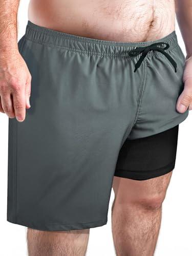 Arcweg Men's Big and Tall Swim Trunks Plus Size Swimsuit for Men with Compression Liner & Zipper Pocket 5XL Arcweg Men's Big and Tall Swim Trunks Plus Size Swimsuit for Men with Compression Liner & Zipper Pocket 5XL
