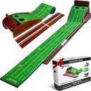 Golf Putting Mat with Auto Ball Return | Luxurious Velvet Surface | Indoor & Outdoor Putting Green for Home, Office, Backyard Golf Practice | Perfect Golf Gift for Men & Women