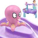 Water Table Pump, Octopus Rechargeable Battery Powered Water Pump for Kids 3 Hours Non-Stop Fun Water Play Table Accessories Outdoor Summer Water Toys for Toddlers Backyard Beach Pink