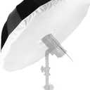 Selens Parabolic Umbrella and Diffuser Photography Lighting, 65 Inch Black Silver Reflective Deep Umbrella for Photo Studio Flash Speed Light