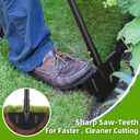 Edger Lawn Tool, Heavy Duty 49 Inch Border Edger with Half Moon Sharp Blade, T-Grip, Wide Footplate, Saw Tooth Rustproof Manual Lawn Edger for Landscaping, Yard,Garden, Sidewalk, Flower Beds