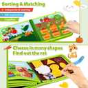 GOLIYEAN Busy Book for Toddlers 1-3, Montessori Toys for 1 Year Old Boy Girl Birthday Gifts, Busy Board Educational Toys for 1 Year Old Boys, Farm Animals Activity Books Airplane Car Travel Toy (Green)