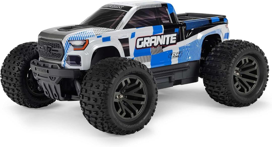ARRMA RC Truck 1/10 Granite 4X4 RTR Brushed Monster Truck, Blue, RTR (Battery and Charger Not Included) ARA4202V4T2