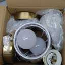 Wall Sconces Sets of 2, Classic Brushed Brass Sconces Wall Lighting, Hardwired Bathroom Vanity Light Fixture with Fabric Shade for Bedroom Living Room Hallway Kitchen (Bulbs Included)(Warm light)