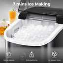 Nugget Ice Makers Countertop with Soft Chewable Pellet Ice, 7 Mins Ice Making, 35.5Lbs/24Hrs, Pebble Ice Maker Machine with Self-Cleaning/Ice Basket/Ice Scoop for Home/Office/Bar, Black