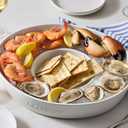 Le Creuset Stoneware Signature Oval Chip and Dip Platter, 13", Cerise