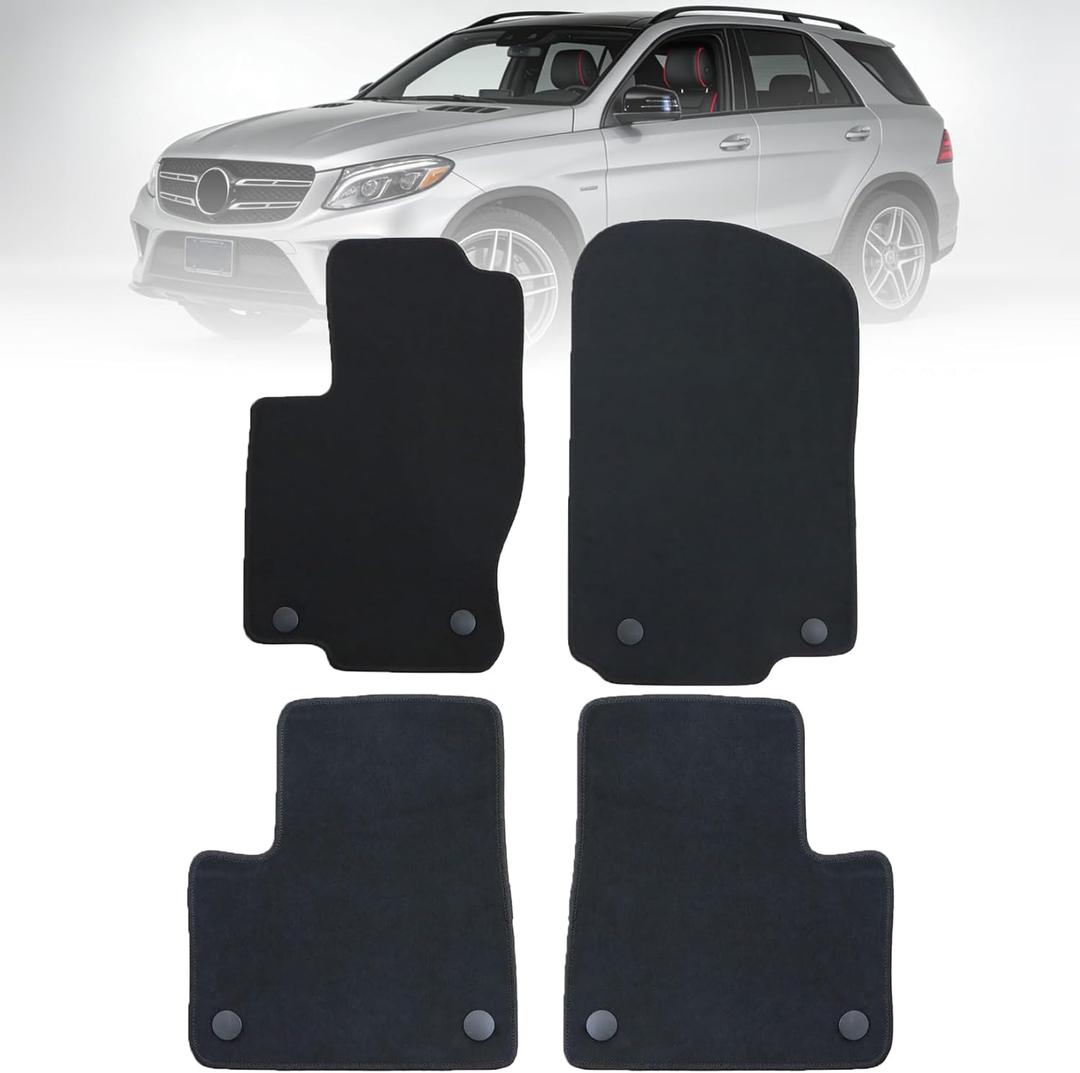 GXARTS All-Weather Floor Mats Carpet Full Set Fit for Mercedes-Benz GLE43 GLE63 GLE350 GLE400 GLE450 GLE500 GLS63 GLS450 2012 2013 2014 2015 2016 2017 2018 | Velour, Anti Sliding Back