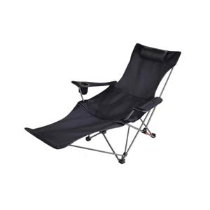 Folding Recliner Portable Camping Chair
With Adjustable Backrest And Seat, For Travel Beach Outdoor(Black)
