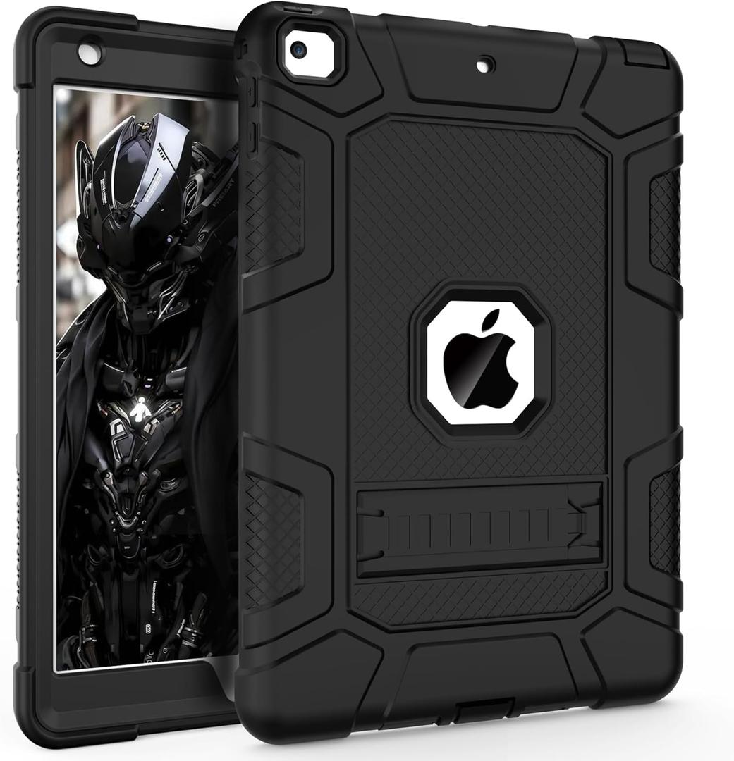 Rantice iPad 6th Generation Cases , 5th Case , Air 2 9.7 Shockproof Rugged Drop Protection Cover Built with Kickstand for 9.7'' A1893/A1954/A1822/A1823 (Black)