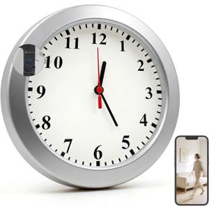 Wireless Hidden Camera Nanny Cam Clock 1080P FHD Hidden Spy Cameras for Home Real-Time View Motion Detection WiFi Wall Clock Security Camera Indoor No Audio