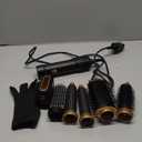 6 in ONE Blow Dryer Brush, Curling Wand Hair Styling Tools Set, Ionic Hot Air Brush Hair Dryer, Massage Oval Hair Dryer Brush, Left & Right Hair Curlers (Black Gold)
