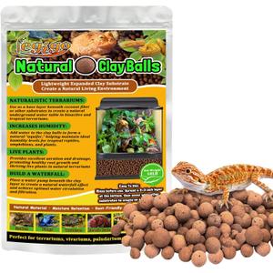 Legigo 10LBS Leca Balls Terrarium Substrate for Reptiles, Organic Lightweight Clay Pebbles Drainage Layer Substrate for Bioactive Terrarium, Expanded Clay Balls Hydro Balls for Reptiles Tank, Plants