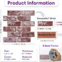 3D Faux Brick Wall Panels Peel and Stick, Designed for Quick DIY, 11.8 x 11.8 inch