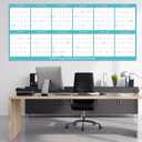 17" x 38" 2026 Wall Calendar, Wet & Dry Erase Wall Calendar 12 Month, Yearly Laminated Wall Calendars, Reversible Annual Planner, Horizontal/Vertical, Suitable for Home, School, and Office Use (No Creases) (Blue)
