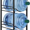 smusei 5 Gallon Water Bottle Jug Holder 4 Tier Heavy Duty Cooler Jug Storage Rack Detachable Bottle Organizer Shelf for Home, Kitchen, Office, Breakroom Space Save, Black